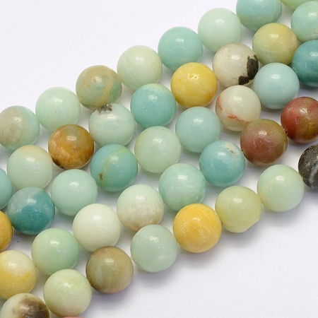 Arricraft Natural Amazonite Beads Strands, Round, 8~8.5mm, Hole: 1mm, about 47pcs/strand, 15.7 inches(40cm)