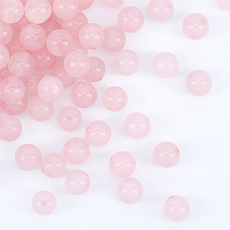 Olycraft Natural Round Loose Gemstone Rose Quartz Beads Strands, 8mm, Hole: 1mm; about 44~48pcs/strand, 15 inches, 2strands/box