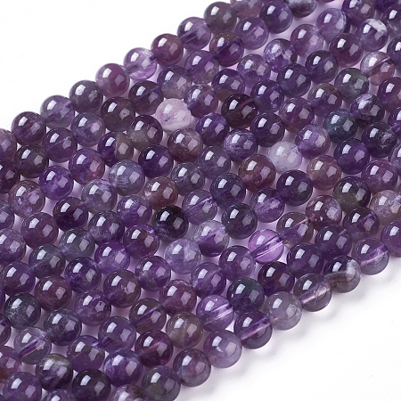 Arricraft Natural Amethyst Round Bead Strands, Grade B, 6mm, Hole: 1mm, about 69pcs/strand, 15.74 inches