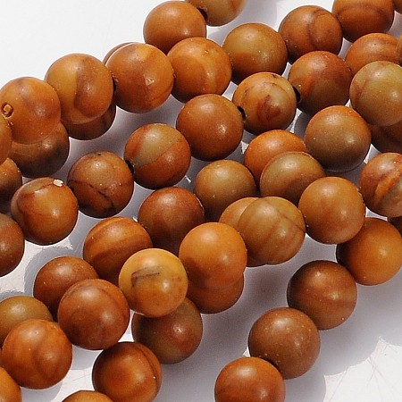 ARRICRAFT Gemstone Beads Strands, Wood Lace Stone, Round, 4mm, Hole: 0.8mm, about 86pcs/strand, 15~16 inches