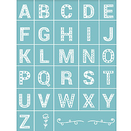 OLYCRAFT Self-Adhesive Silk Screen Printing Stencil Alphabet Reusable Pattern Stencils for Painting on Wood Fabric T-Shirt Wall and Home Decorations #1