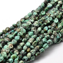 Arricraft Natural African Turquoise(Jasper) Nuggets Beads Strands, 5~10x6~7x3~7mm, hole: 1mm, about 14.9 inches~15.7 inches