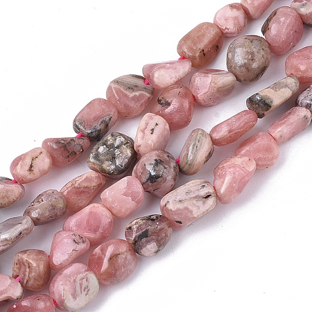 ARRICRAFT Natural Rhodochrosite Beads Strands, Nuggets, Tumbled Stone, 5~11x5~8x3~6mm, Hole: 0.8mm, about: 52~56pcs/Strand, 15.94 inches(40.5cm)