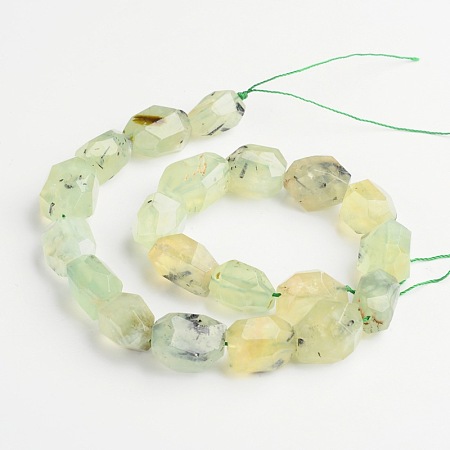 Arricraft Nuggets Natural Prehnite Beads Strands, 15~22x8~17mm, Hole: 1mm, about 18~22pcs/strand, 15 inches