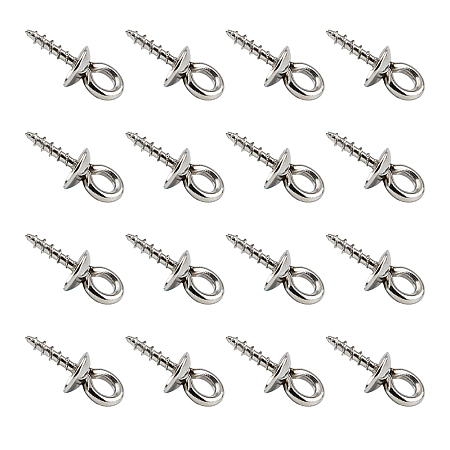 Unicraftale 304 Stainless Steel Screw Eye Pin Peg Bails, For Half Drilled Beads, Stainless Steel Color, 10x4mm, Hole: 2mm, Pin: 1.5mm, 150pcs/box
