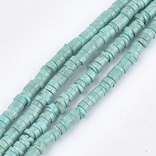 Arricraft Natural Howlite Beads Strands, Dyed & Heated, Turquoise, Heishi Beads, Disc, 4~4.5x1~2mm, Hole: 1mm, about 214~245pcs/strand, 15.3 inches