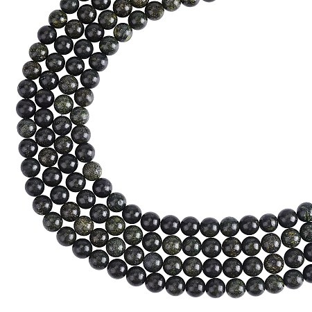 Arricraft About 188 Pcs 8mm Nature Stone Beads, Nature Serpentine Round Beads, Gemstone Loose Beads for Bracelet Necklace Jewelry Making (Hole: 1mm)