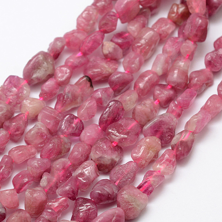 ARRICRAFT Natural Tourmaline Beads Strands, Nuggets, 6~8x4~6mm, Hole: 1mm, 15.3 inches(39cm)