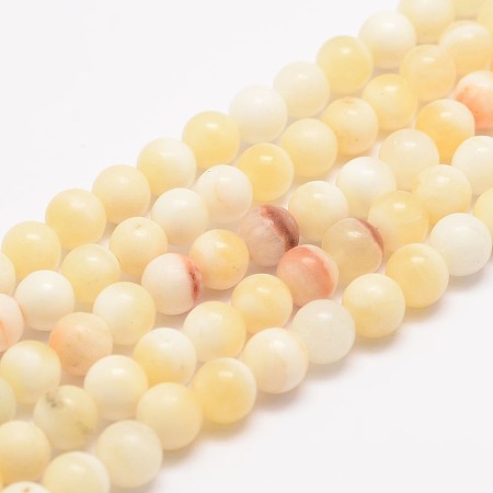 Arricraft Natural Honey Jade Bead Strands, Round, 6mm, Hole: 1mm, about 63pcs/strand, 15.5 inches