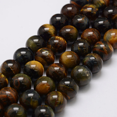 ARRICRAFT Natural Tiger Eye Bead Strands, Grade AB, Round, 6mm, Hole: 1.2mm, about 63pcs/strand, 14.9 inches~15.5 inches