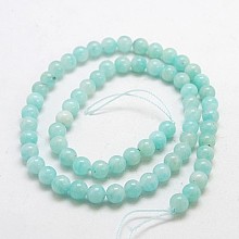 Arricraft Natural Gemstone Beads Strands, Round, Amazonite, Grade A, 8mm, Hole: 1mm