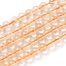 Arricraft Natural Citrine Beads Strands, Dyed, Round, 8x7.5mm, Hole: 1mm, about 46~49pcs/strand, 15.5 inches