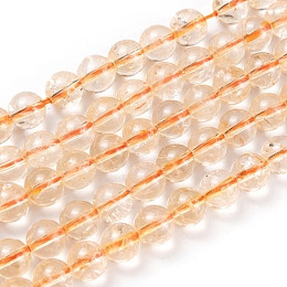 Arricraft Natural Citrine Beads Strands, Dyed, Round, 8x7.5mm, Hole: 1mm, about 46~49pcs/strand, 15.5 inches