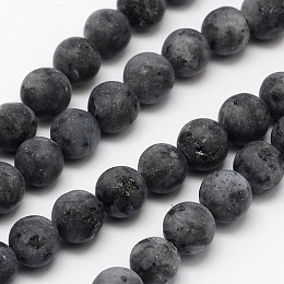 ARRICRAFT Natural Labradorite Beads Strands, Frosted, Round, 4mm, Hole: 0.8mm, about 90pcs/strand, 14.1 inches