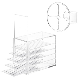 OLYCRAFT Five-Layer Acrylic Eyelash Storage Box Clear False Lash Storage Grafting Eyelashes Holder Case Lash Makeup Display Organizer with Acrylic Makeup Hand Palette