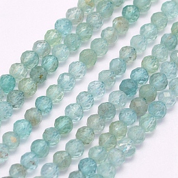 ARRICRAFT Natural Apatite Beads Strands, Faceted, Round, 3mm, Hole: 0.5mm, about 132pcs/strand, 15.5 inches(39.5cm)