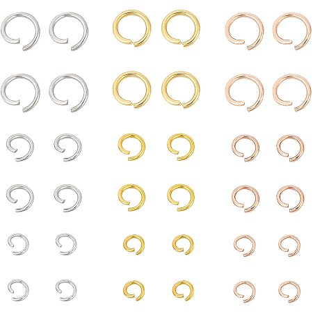 Unicraftale 304 Stainless Steel Jump Rings, Open Jump Rings, Mixed Color, 6.8x5.2x1.1cm; 450pcs/box