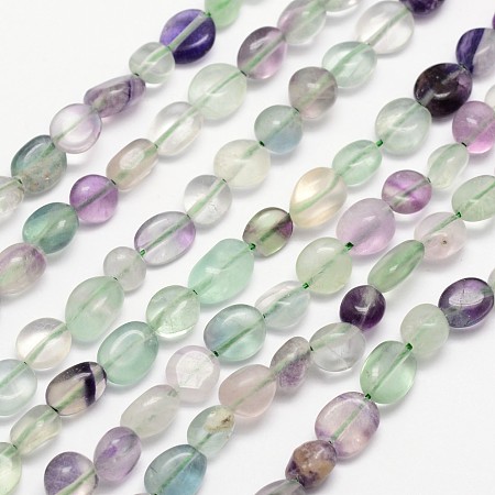 Arricraft Natural Fluorite Bead Strands, Nuggets, 8~10x8~10mm, Hole: 1mm, about 15.74 inches