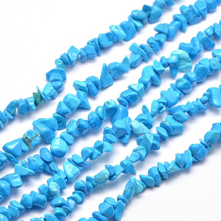 Arricraft Synthetic Turquoise Chip Bead Strands, Dyed, Light Sky Blue, 5~8x5~8mm, Hole: 1mm, about 31.5 inches