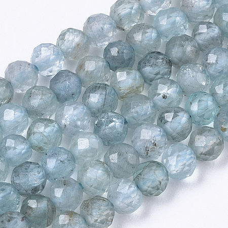 ARRICRAFT Natural Apatite Beads Strands, Round, Faceted, 3mm, Hole: 0.7mm, about 125pcs/strand, 15.35 inches(39cm)