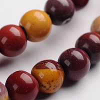 ARRICRAFT Round Natural Mookaite Gemstone Bead Strands, 6mm, Hole: 1mm, about 64pcs/strand, 14.9 inches
