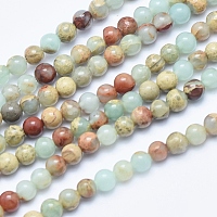 Arricraft Natural Aqua Terra Jasper Beads Strands, Round, 4mm, Hole: 1mm, about 100pcs/strand, 15.7 inches(40cm)