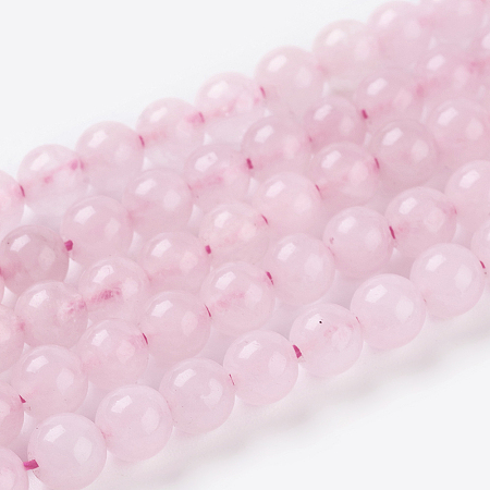 Arricraft Natural Rose Quartz Beads Strands, Round, 4mm, Hole: 1mm, 45pcs/strand, 8 inches