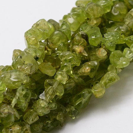 Arricraft Grade A Natural Peridot Chip Bead Strands, 5~8x5~8mm, Hole: 1mm, about 36 inches