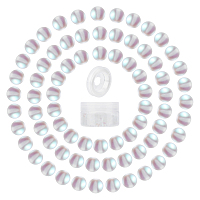 SUNNYCLUE DIY Synthetic Moonstone Beads Stretch Bracelet Making Kits, with Elastic Thread, Clear, Beads: 8mm, Hole: 1mm, 100pcs/box