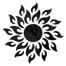 CREATCABIN Sunflower Acrylic Mirrors Wall Stickers, with Adhesive Tape, Home Decoration Wall Stickers, Acrylic Mirror Decor, Black, 205~520x225~520x150x0.2~1mm