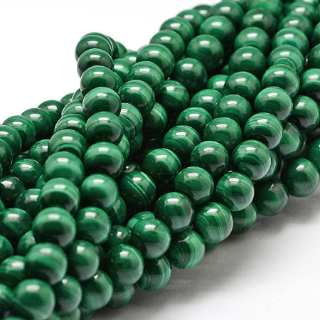ARRICRAFT Natural Malachite Bead Strands, Round, 8mm, Hole: 1mm, about 48pcs/strand, 15.7 inches
