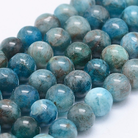 ARRICRAFT Natural Apatite Beads Strands, Round, 5.5mm, Hole: 1mm, about 74pcs/strand, 16.1 inches(41cm)