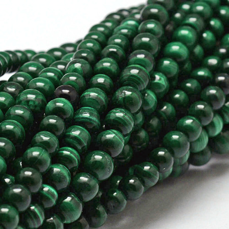 ARRICRAFT Natural Malachite Bead Strands, Round, 4mm, Hole: 1mm, about 102pcs/strand, 15.7 inches