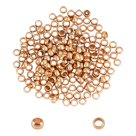 Unicraftale 304 Stainless Steel Spacer Beads, Rondelle, Golden, 2x0.9mm, Hole: 1.2mm, 200pcs/box