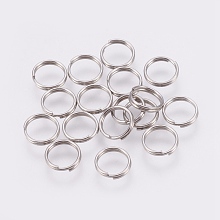 Honeyhandy 304 Stainless Steel Split Rings, Double Loops Jump Rings, Stainless Steel Color, 7x0.6mm, about 6.4mm inner diameter, 5000pcs/bag