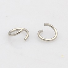 Honeyhandy 304 Stainless Steel Open Jump Rings, Stainless Steel Color, 21 Gauge, 4x0.7mm, Inner Diameter: 2.6mm