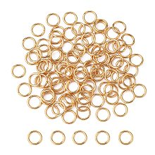 Honeyhandy 304 Stainless Steel Jump Rings, Close but Unsoldered, Real 18K Gold Plated, 21 Gauge, 5x0.7mm, Inner Diameter: 3.6mm