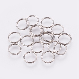 Honeyhandy 304 Stainless Steel Split Rings, Double Loops Jump Rings, Stainless Steel Color, 8x0.6mm, about 7mm inner diameter, 5000pcs/bag