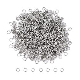 Honeyhandy 304 Stainless Steel Open Jump Rings, Stainless Steel Color, 21 Gauge, 4x0.7mm, Inner Diameter: 2.6mm, about 5000pcs/bag