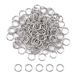 Honeyhandy 304 Stainless Steel Open Jump Rings Jump Rings, Stainless Steel Color, 8x0.9mm, Inner Diameter: 6.2mm