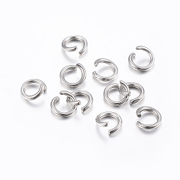 Honeyhandy 304 Stainless Steel Open Jump Rings, Stainless Steel Color, 22 Gauge, 6x0.6mm, about 606pcs/20g