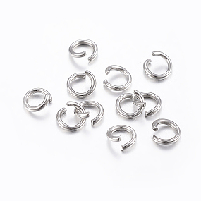 Honeyhandy 304 Stainless Steel Open Jump Rings, Stainless Steel Color, 20 Gauge, 10x0.8mm, about 200pcs/20g