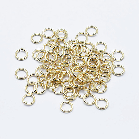 Honeyhandy Brass Open Jump Rings, Long-Lasting Plated, Nickel Free, Ring, Real 18K Gold Plated, 21 Gauge, 4x0.7mm, Inner Diameter: 2.6mm, about 1400pcs/bag, about 50g/bag