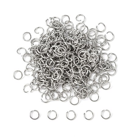 Honeyhandy 304 Stainless Steel Open Jump Rings, Stainless Steel Color, 20 Gauge, 6x0.8mm, Inner Diameter: 4.4mm, about 5000pcs/bag