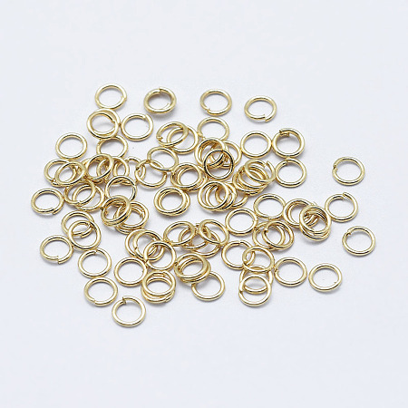 Honeyhandy Electroplated Stainless Steel Open Jump Ring, Long-Lasting Plated, Ring, Nickel Free, Real 18K Gold Plated, 26 Gauge, 3x0.4mm, Inner Diameter: 2.2mm, about 5300pcs/bag