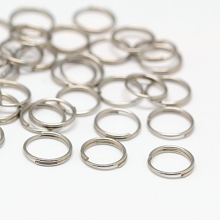Honeyhandy Stainless Steel Split Rings, Double Loops Jump Rings, Stainless Steel, 8x0.6mm, about 7mm inner diameter, about 95pcs/10g