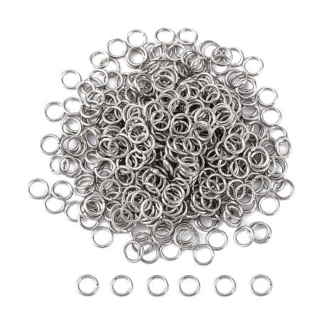 Honeyhandy 304 Stainless Steel Open Jump Rings, Stainless Steel Color, 22 Gauge, 4x0.6mm, Inner Diameter: 2.8mm, about 430pcs/10g