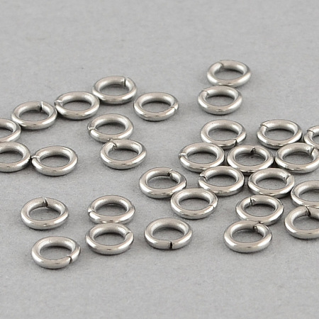 Honeyhandy 304 Stainless Steel Open Jump Rings, Stainless Steel Color, 21 Gauge, 4x0.7mm, Inner Diameter: 2.6mm, about 330pcs/10g