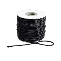 NBEADS 100m Round Rubber Nylon Covered Elastic Cord, Beading Crafting Stretch String for Jewelry Making and Bracelet Making, Black 1.2mm