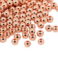 NBEADS 1000 Pcs 3mm Rose Gold Brass Smooth Round Spacer Beads Loose Beads for DIY Jewelry Making Findings